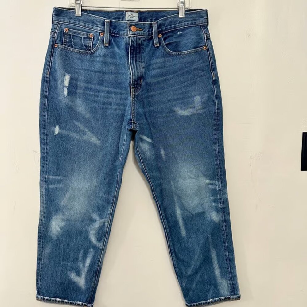 Boyfriend Blue Jeans Blue Size 31 Relaxed Fit Distressed Style